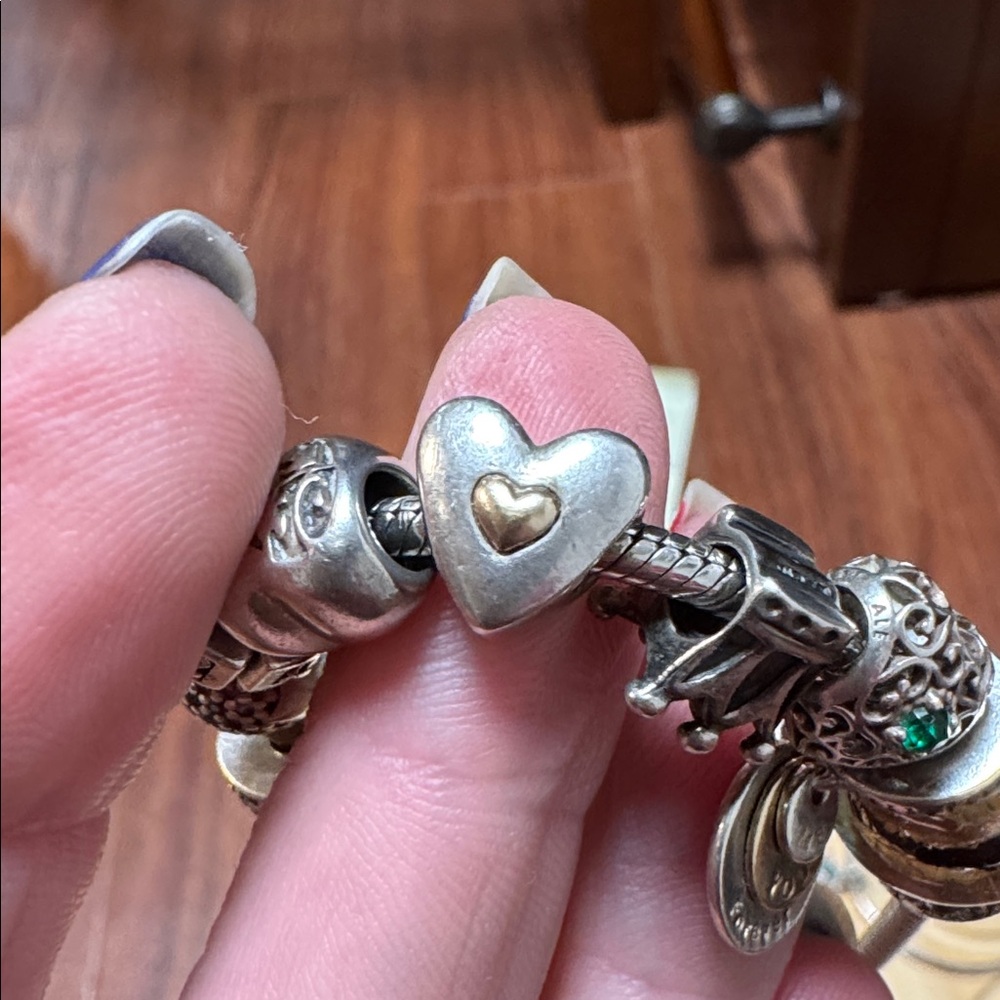 Pandora Charm Bracelet Sterling Silver with 10 charms - Picture 15 of 17